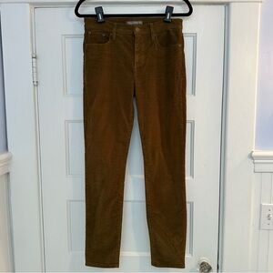 Garnet Hill - Essential slim corduroy pants in birchwood (golden ochre brown)